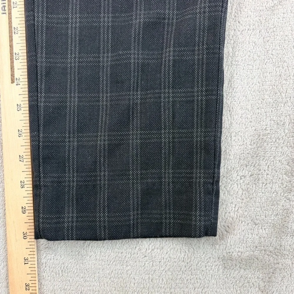 Banana Republic Slim Fit Trouser Pants in Black Plaid Wool Men 31x32 Fits 32x30